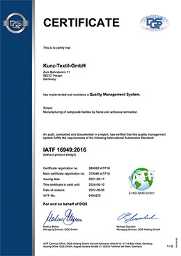 Certificate IATF 16949:2016 (Page 1)